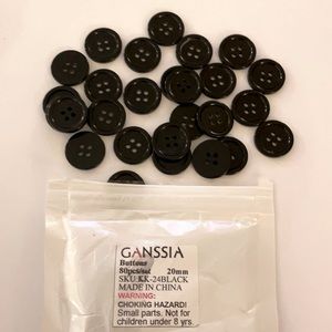 Black 4-Hole Buttons 20mm